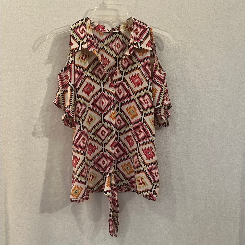 Daniel Rainn Multicolor Geometric Blouse